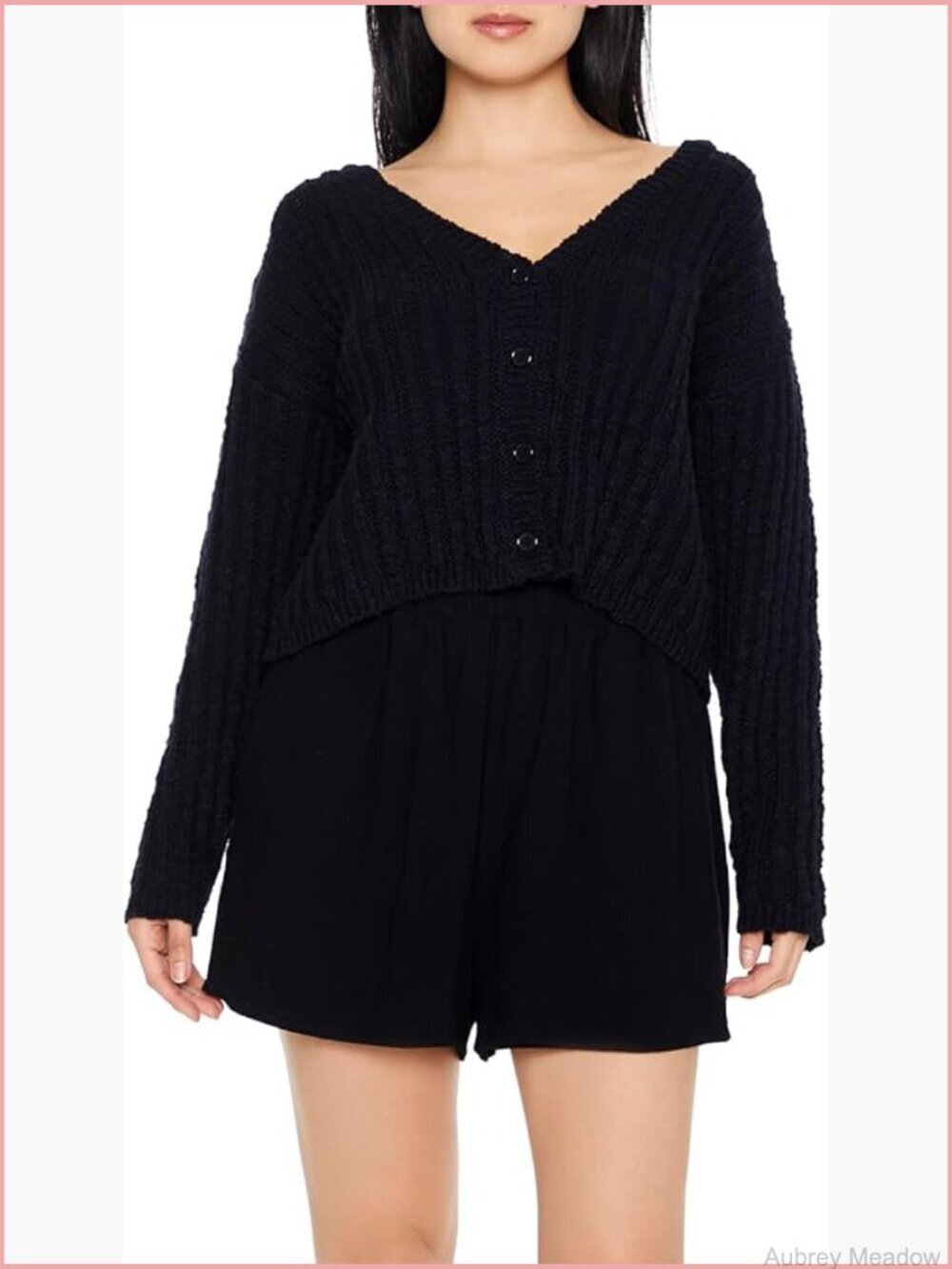 Classic Ribbed Knit Cardigan with Button Front